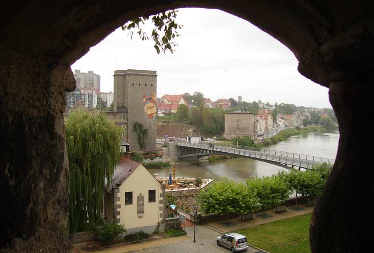 Blick auf die polnische Seite der Neiße